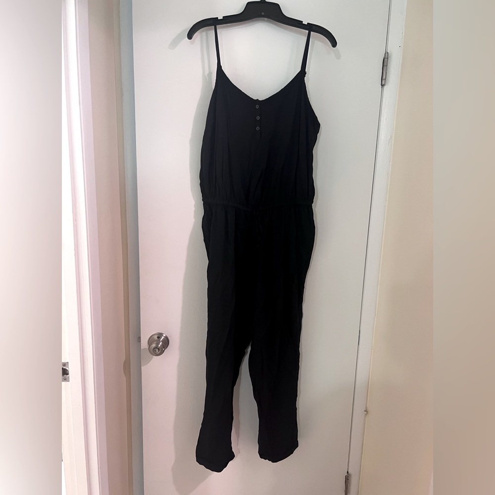 Old Navy Black Sleeveless Drawstring Jumpsuit Size 18